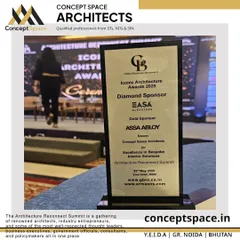 The plaque for the Iconic Architecture Awards 2025, where we were honored for our work. Events like these bring together the best minds in the industry to celebrate innovation.