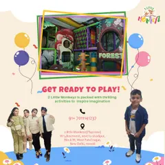 Get ready to play! Our space is packed with thrilling activities to inspire imagination. This image gives you a peek at our "Forest" themed climbing structure and some of our happy visitors.
