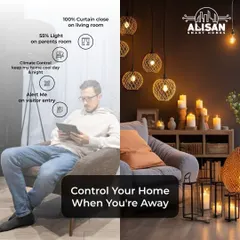 Even when you are relaxing at home, you can control your entire environment from a tablet. Dim the lights for your parents, close the living room curtains, adjust the climate, and get alerts for visitors without getting up.