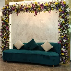 This elegant floral arch is perfect for a sophisticated "Baby in Bloom" shower or a welcome home party. I use a mix of fresh, colorful flowers to create a stunning entrance or photo spot, making the celebration feel luxurious and special.