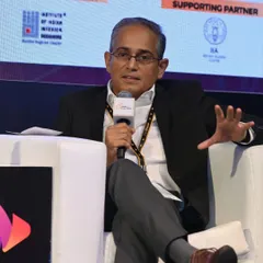 Our Managing Director, Manmohan Ganesh, speaking as a panelist at the Smart Home Summit. We provide the audio-visual support for such discussions, ensuring clear communication between panelists and the audience.