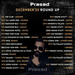 A roundup of my packed December 2023 schedule. This is a clear indicator of how in-demand I am, especially during the peak event season, with back-to-back gigs across the country and abroad.