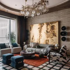 The subtle beauty of natural texture can define a room. Here, our grasscloth wallcovering envelops the space in warmth and sophistication, creating a refined backdrop that is both timeless and tactile.