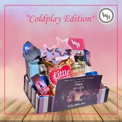 Another look at the Coldplay Edition hamper. The purple and pink color scheme and star decorations perfectly capture the "sky full of stars" vibe.