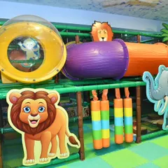 My jungle-themed play structure is a favorite! Kids love climbing through the log tunnel, navigating the soft obstacles, and peeking through the bubble window.