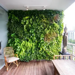We bring nature into urban living with stunning vertical green walls. This balcony installation transforms a compact space into a lush, private oasis, demonstrating our skill in creating high-impact green solutions for any environment.