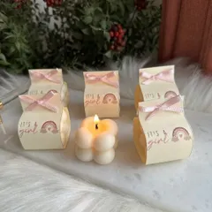 An example of our customized packaging for bubble candles. This 'It's a Girl' theme is perfect for a baby announcement or shower.