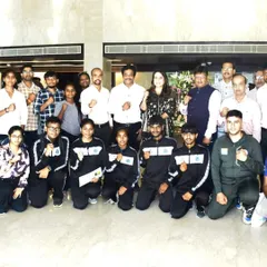 A group photo with athletes and officials after the Annual General Body Meeting. It was a moment to honor the hard work of our athletes and reaffirm our commitment to their success.