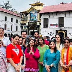 Our retreat participants gathered at the Pashupatinath Temple complex. The energy of this place is palpable, and it was a privilege to share this moment of reverence together.