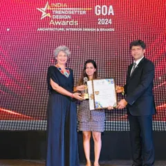 Accepting the India Trendsetter Design Award in Goa. It is a privilege to be recognized among the best in architecture and interior design.