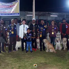 A proud moment for the K9 Gurukul family at the Ooty Dog Show. Our handlers and dogs stand together with the trophies they earned through dedicated training and teamwork.