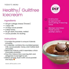 A healthy, guilt-free ice cream recipe that takes only 5 minutes to prepare. Made with paneer, cocoa, and honey, it's the perfect way to satisfy your sweet cravings.