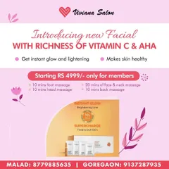 For skin that looks tired and dull, I recommend this new facial supercharged with Vitamin C and AHA. It's designed to give you an instant glow and lightening effect, making your skin feel healthy and refreshed.