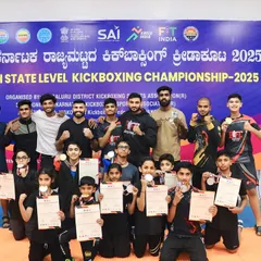 This is our team of under-18 champions after the State Kickboxing Championship. Every medal here is a result of sweat, discipline, and teamwork. We train together, we win together. This is the home of champions.
