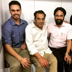 Pictured here with the legendary actor Dharmendra and Dr. Marwah. Having the opportunity to serve multiple generations of icons is a true honor.