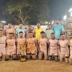 Our senior team in our pink jerseys after winning the tournament organized by Rashtriya Mill Mazdoor Sangh.