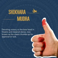 From the stage to your screen. The Shikhara Mudra, once denoting victory or a bow in theatre, is now the classic thumbs-up emoji we use for approval or luck.