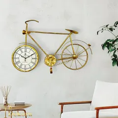 A customer favorite, this golden metal bicycle clock combines whimsical design with a classic clock face, perfect for adding a creative touch to any room.