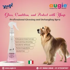 Gloss, condition, and protect with this professional detangling spray from Yuup! Its alcohol-free, professional-grade formula makes grooming quick and easy, leaving the coat shiny and smooth.