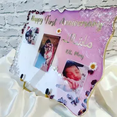 Another view of the first-anniversary plaque, showing the beautiful details of the preserved flowers and crystal edges. Doing something creative with my hands is truly a healing energy for me.