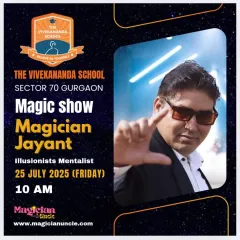 This is a promotional poster for my show at The Vivekananda School in Gurgaon. I perform regularly at schools across Delhi NCR and am available for bookings throughout India for school functions.