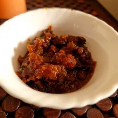 This is my Amla Gud ki Chutney, a very healthy and tasty option. It is made with Indian gooseberries (amla) and jaggery (gud), giving it a unique sweet, sour, and slightly bitter taste.