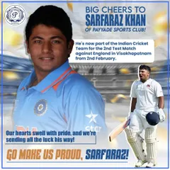 We are immensely proud to see our own Sarfaraz Khan earn his place in the Indian Cricket Team. His journey from our academy grounds to the international stage is an inspiration for every player who trains with us, proving that dedication and the right guidance can make any dream a reality.