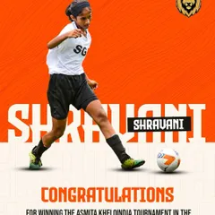 Here is our star player Shravani in action. We are committed to developing girls' football, and her victory in the Under 13 Asmita Khelo India Tournament is a testament to the strength and talent of our Lionesses.