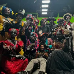 A look from behind the scenes of a massive "Day of the Dead" themed shoot I choreographed. I love bringing ambitious creative concepts to life, working with large casts of models in full costume and makeup to create something truly unforgettable.