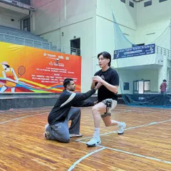 Today's society wants to skip the process. I hate that. Here, I'm working with a player on his lunge form, ensuring his foundation is strong to prevent injury and build power.