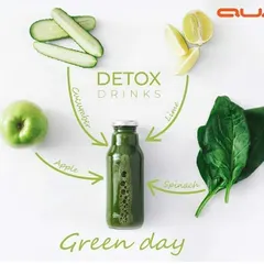A green detox drink is a great way to get a concentrated dose of nutrients. This recipe combines spinach, apple, cucumber, and lime for a refreshing juice that supports your body's natural cleansing processes. Try it and let me know how it goes.