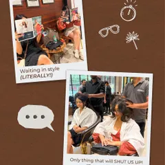 Waiting in style and gossiping until the head massage starts. The only thing that will shut us up.