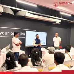 A key part of our coach education is interactive classroom learning. In this session from our swimming clinic, coaches engage with Arjuna Awardee Virdhawal Khade and World Aquatic Referee Joshua Joseph to deepen their understanding of competition rules and strategies.