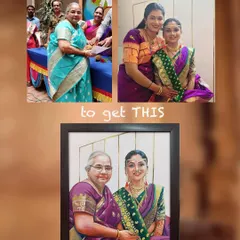This is the kind of art that means the most to me. I combined two separate photographs to create this memorial portrait, uniting a granddaughter with her beloved grandmother on canvas. It’s a special way to keep cherished memories alive, creating a new family heirloom from old photos.