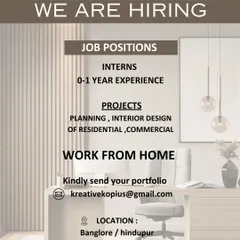 A work-from-home opportunity for interns with 0-1 year of experience at Kreative Kopius, with locations in Bangalore and Hindupur.
