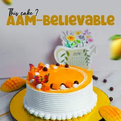 This cake is AAM-believable. Our seasonal mango cake is a burst of summer flavour, with juicy mango chunks and light, fluffy cream. It's a must-try when mangoes are in season.