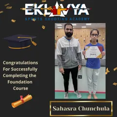 We congratulate Sahasra Chunchula on successfully completing her foundation course, building a strong base for her future in shooting.