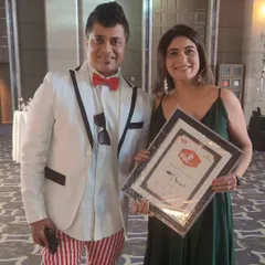 Here I am at the Big F Awards ceremony, honored to receive the award for being among the top home bakers in the region. It was a wonderful evening celebrating with fellow food professionals.