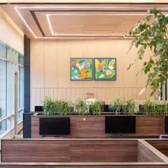A look at the biophilic design integrated into the APT office in New Delhi. By incorporating planters and natural elements directly into the workstation clusters, we create a workspace that enhances well-being, improves focus, and connects employees with nature throughout their day.