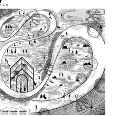 This illustration is from my research initiative, 'The Story of a Thousand Parks'. It represents my vision for transforming generic public parks into dynamic, multi-use spaces with winding paths, play areas, and community zones that invite everyone in.