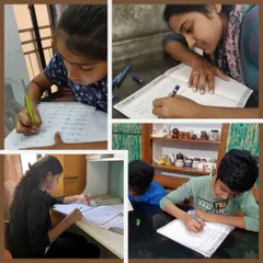 My students, hard at work. I focus on giving each child individual attention, helping them with everything from generating fresh ideas for stories and poems to building their vocabulary and real-world communication skills.
