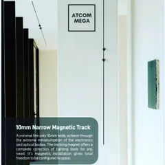 This graphic showcases the sleek, minimal design of our 10mm Narrow Magnetic Track. Its slim profile allows it to blend into any architectural space while offering a complete collection of lighting tools for any need.