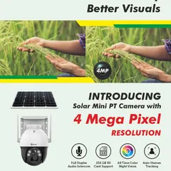 This Trueview Solar Mini PT camera delivers 4-megapixel resolution for better clarity and visuals. It's an excellent choice for agricultural monitoring or securing large properties where running power cables is not feasible.