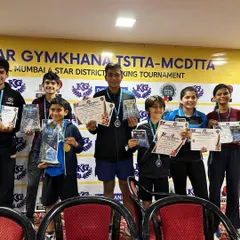 A group photo of our medalists at the combined TSTTA and MCDTTA district tournament. A fantastic haul of trophies and certificates for the JPOTTA family.