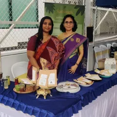 Me and my mother at the Swaasthe Santhe, an organic living event. It was a wonderful opportunity to connect with the community and share my passion for sustainable, healthy food.