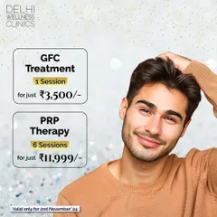 Don't miss our exclusive one-day offers. Get a single session of GFC Treatment or a package of 6 PRP Therapy sessions at a special price to revitalize your hair.