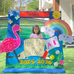A confident smile for the camera on the first day of school. We are thrilled to welcome our new students and look forward to a year of discovery and growth.