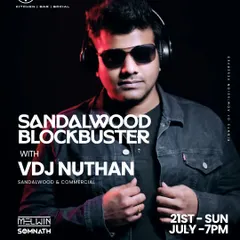 Announcing a 'Sandalwood Blockbuster' night at Insomnia Night Club. For these events, I curate a special audio-video set featuring the biggest hits from the Kannada film industry.