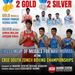 It's raining medals at the CBSE South Zone II Boxing Championships. Our students brought home 2 Gold and 2 Silver medals, outperforming competitors from five different states.