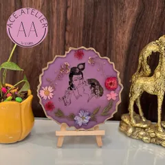 I design spiritual art pieces that bring a sense of peace to your home. This Radha Krishna frame is handcrafted with real flowers, capturing their divine love in a piece that is perfect for your personal altar or as a thoughtful gift.